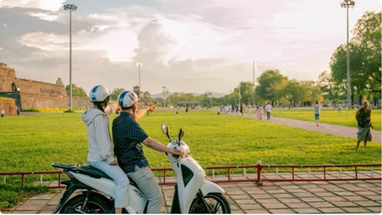 Hue city sightseeing and food tour by motorbike