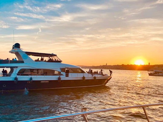 Bosphorus sunset cruise on luxury yacht with guide