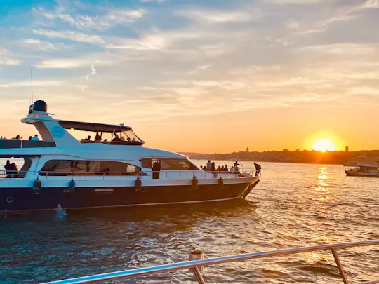 Bosphorus sunset cruise on luxury yacht with guide