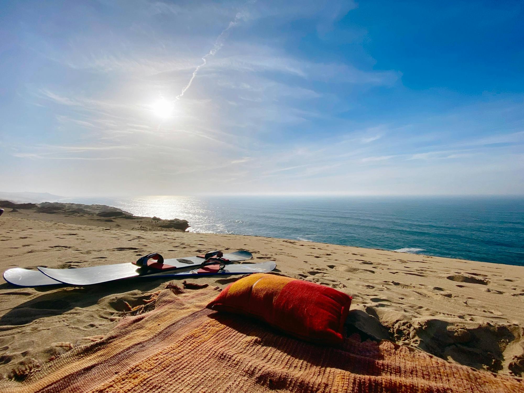 Atlantic coast tour and Timlalin Dunes sand-boarding session