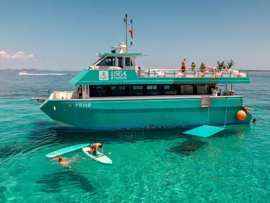 Catamaran day trip to Formentera from Ibiza with food and drinks
