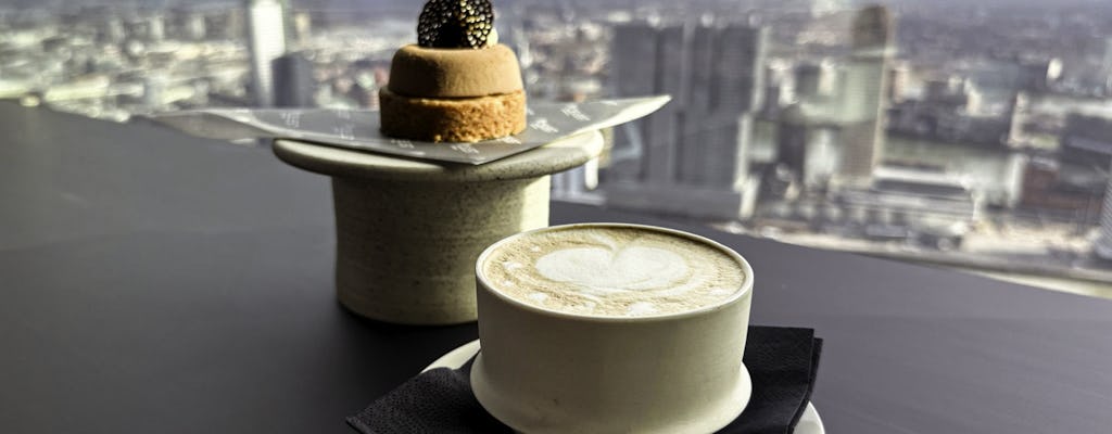 Pastries, hot drink and view at Celest Bar in Rotterdam