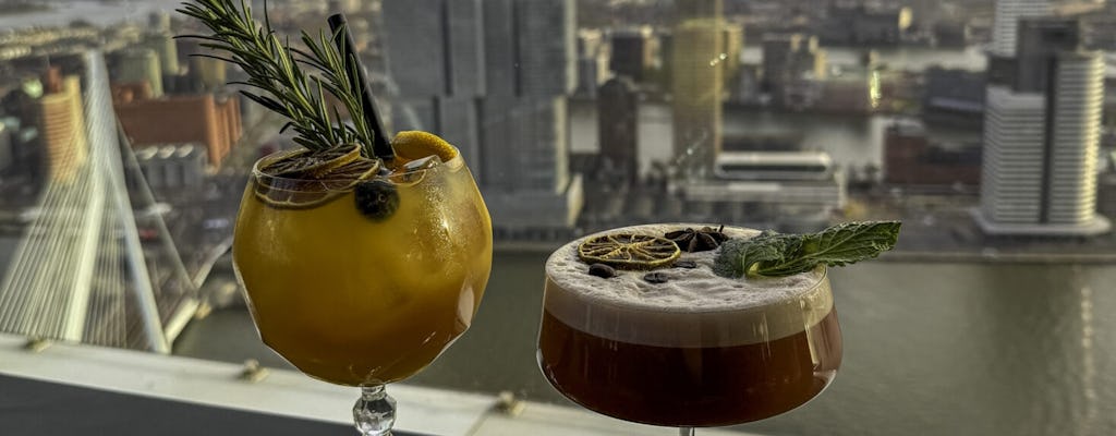 Cocktail und Aussicht in der Celest Bar in Rotterdam