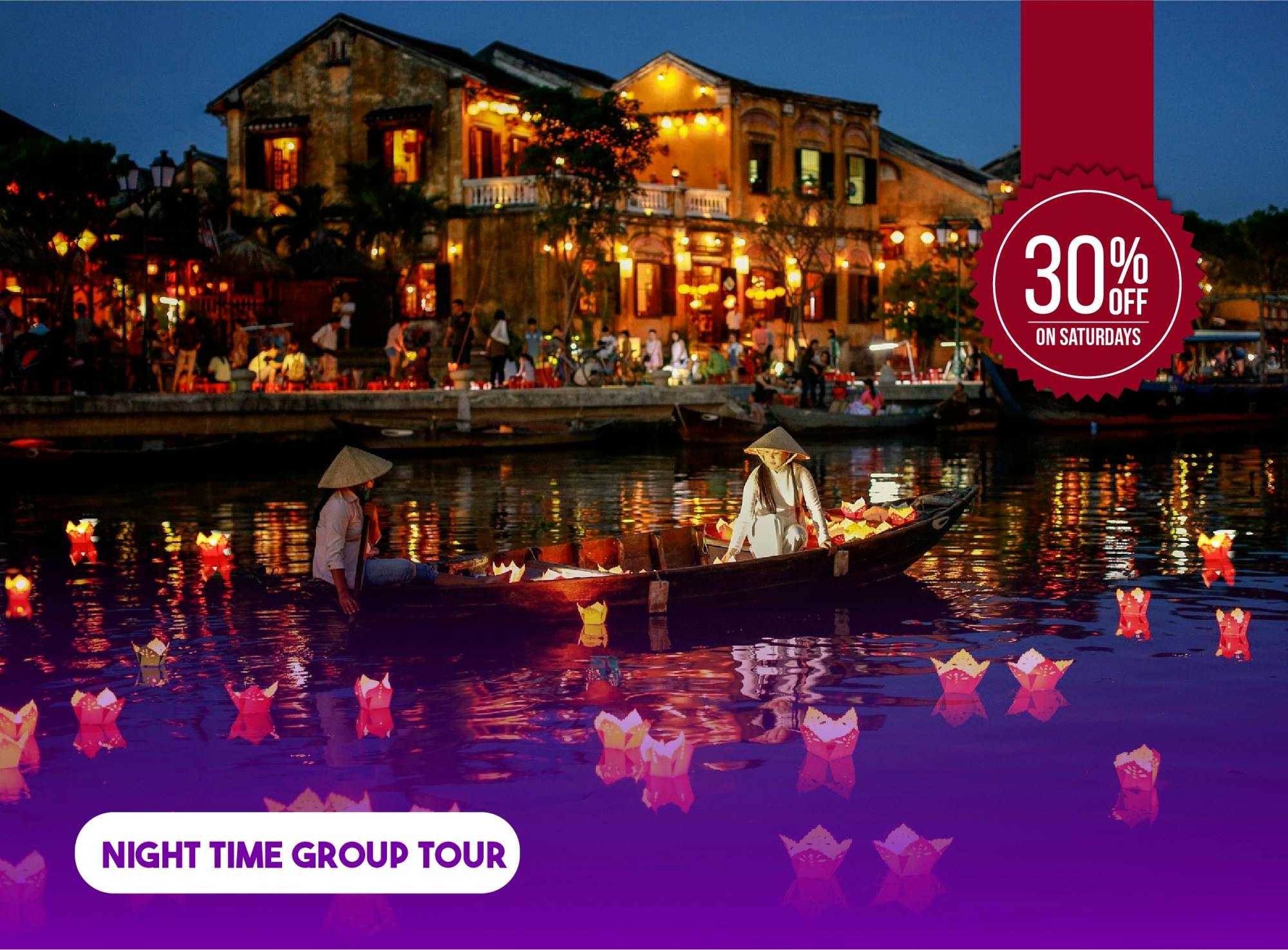 Visite nocturne mystérieuse de Hoi An et des lanternes avec dîner