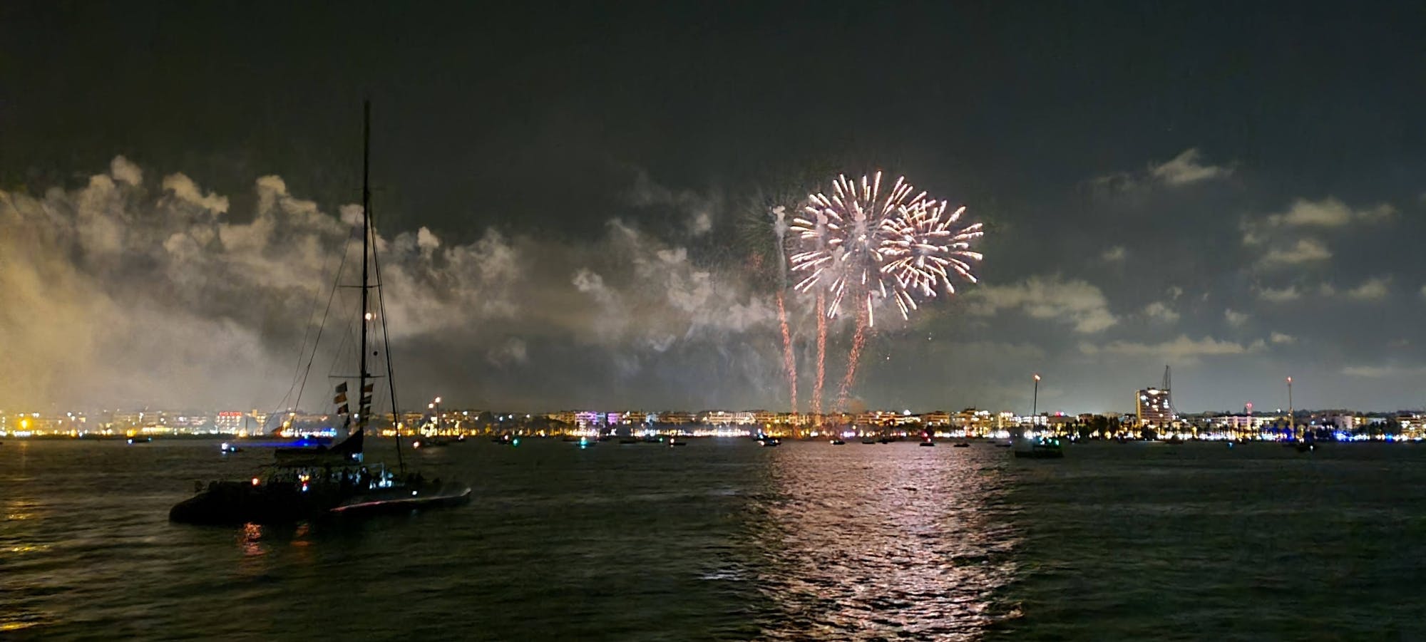 Costa Dorada fireworks display boat cruise