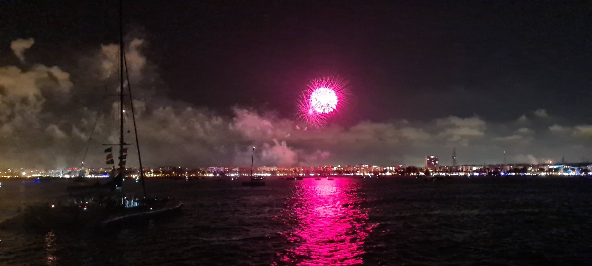 Costa Dorada fireworks display boat cruise