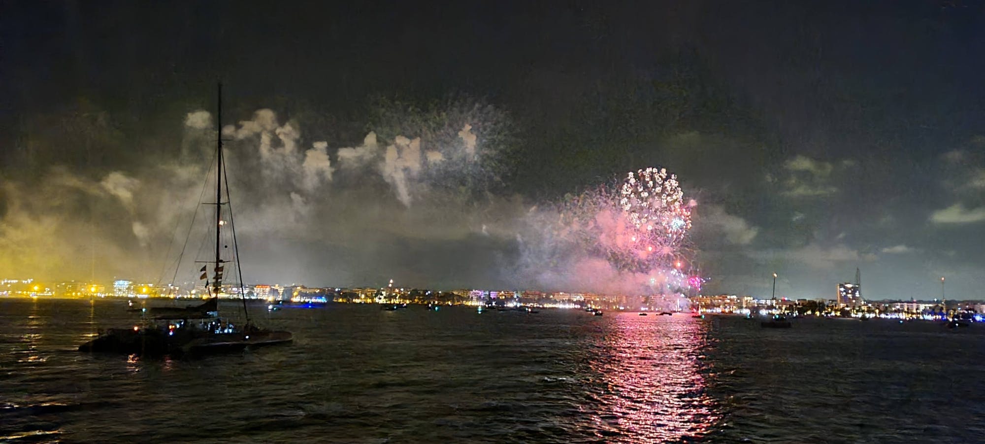 Costa Dorada fireworks display boat cruise