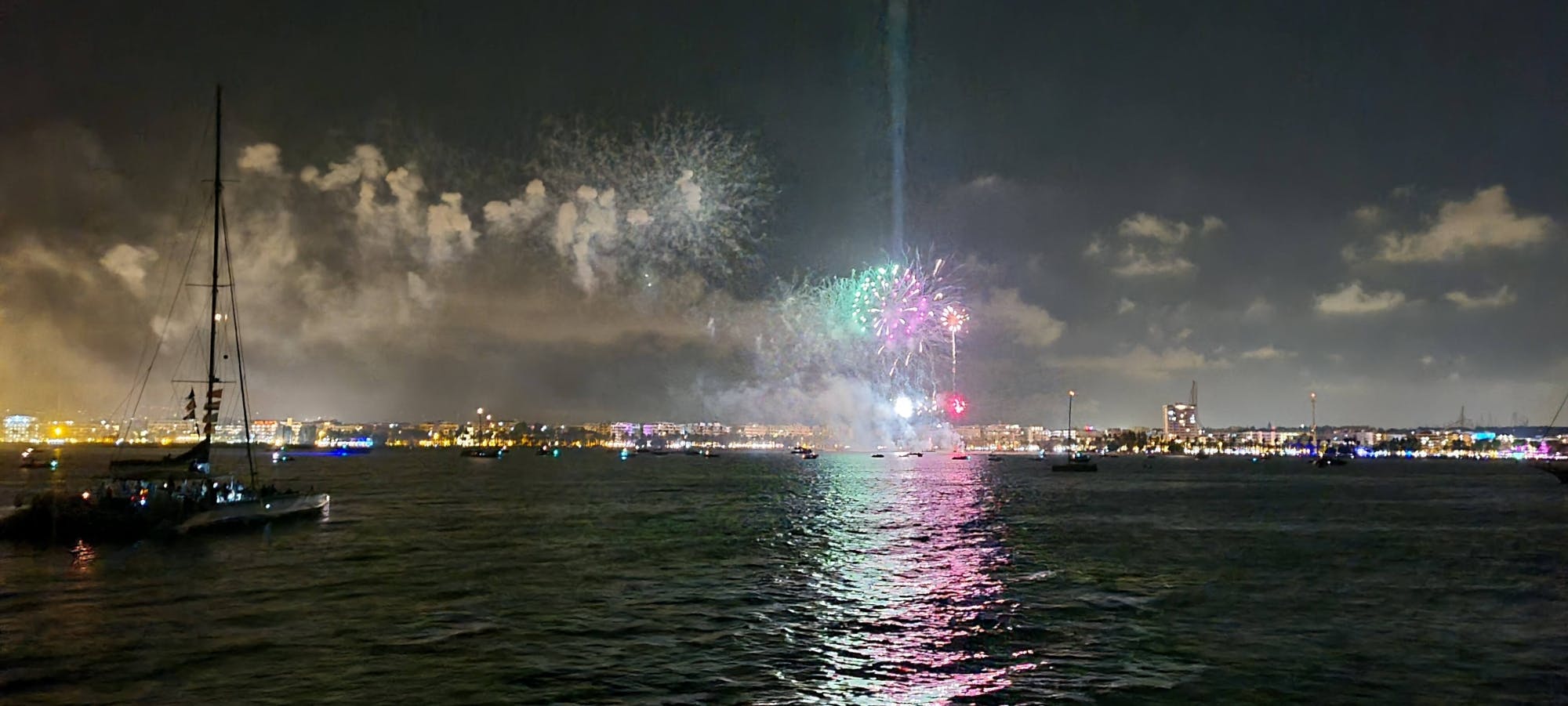Costa Dorada fireworks display boat cruise