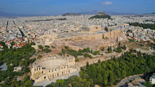 Excursão audiovisual autoguiada na encosta sul da Acrópole de Atenas com modelos 3D