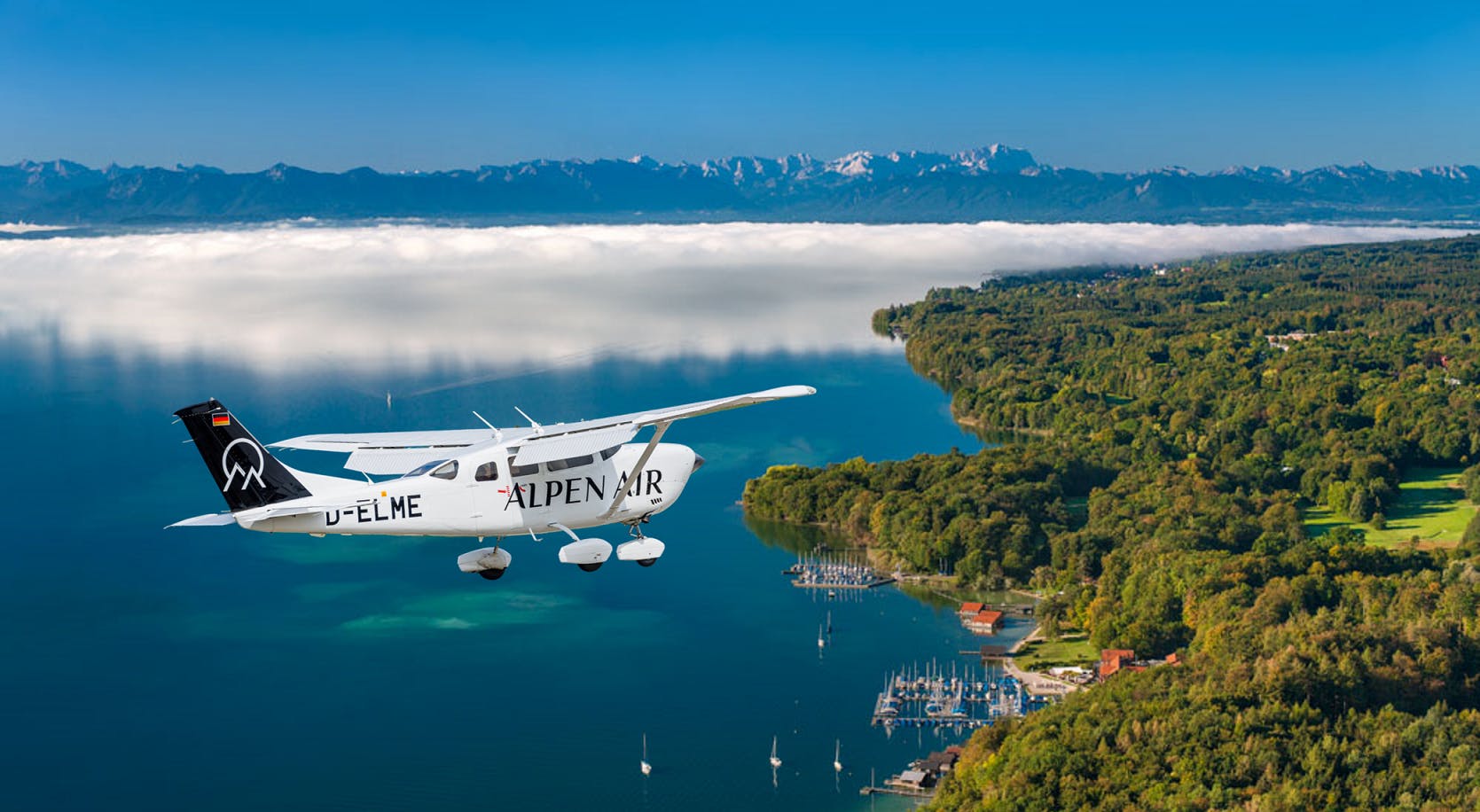 Voo panorâmico sobre Munique, Lago Starnberg e o Mosteiro de Andechs