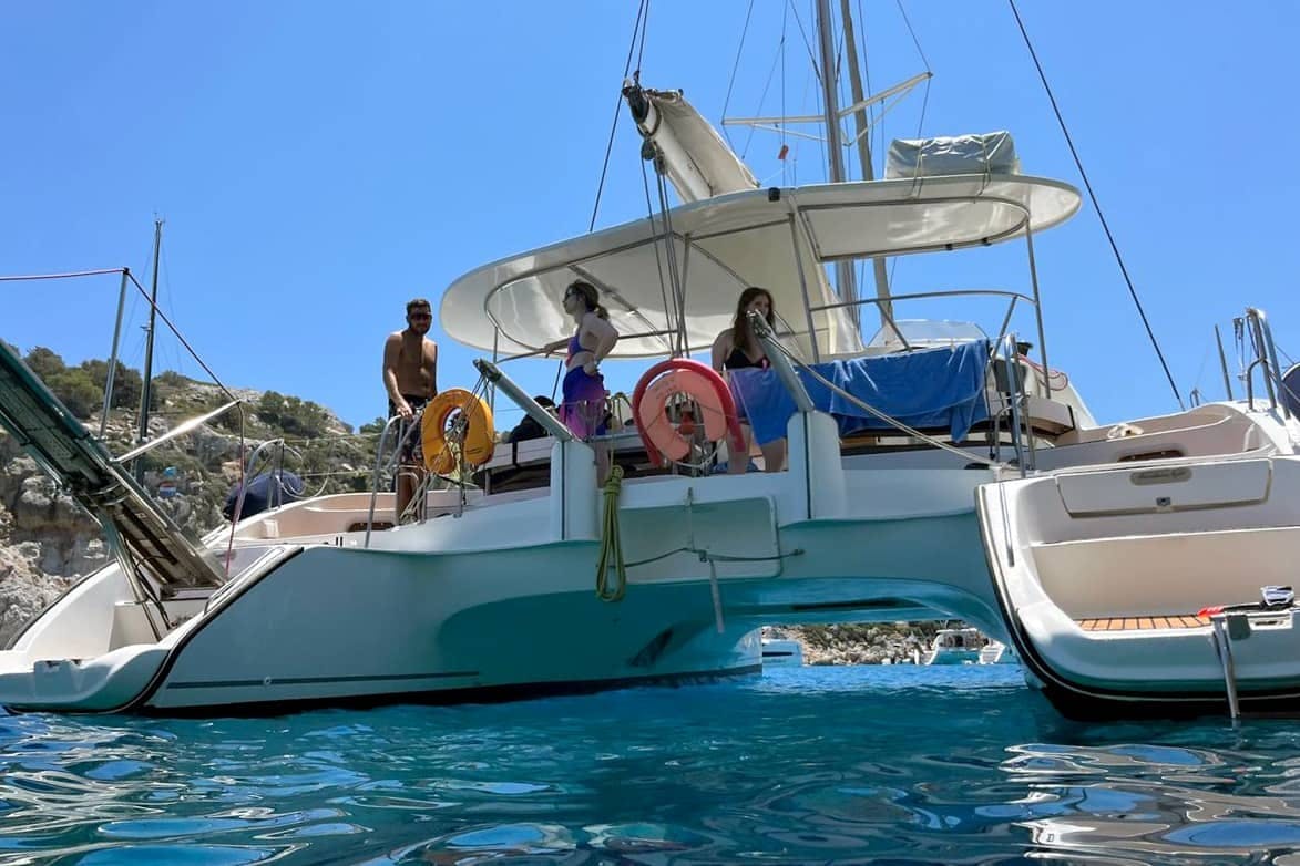 Rhodes semi private half-day catamaran cruise