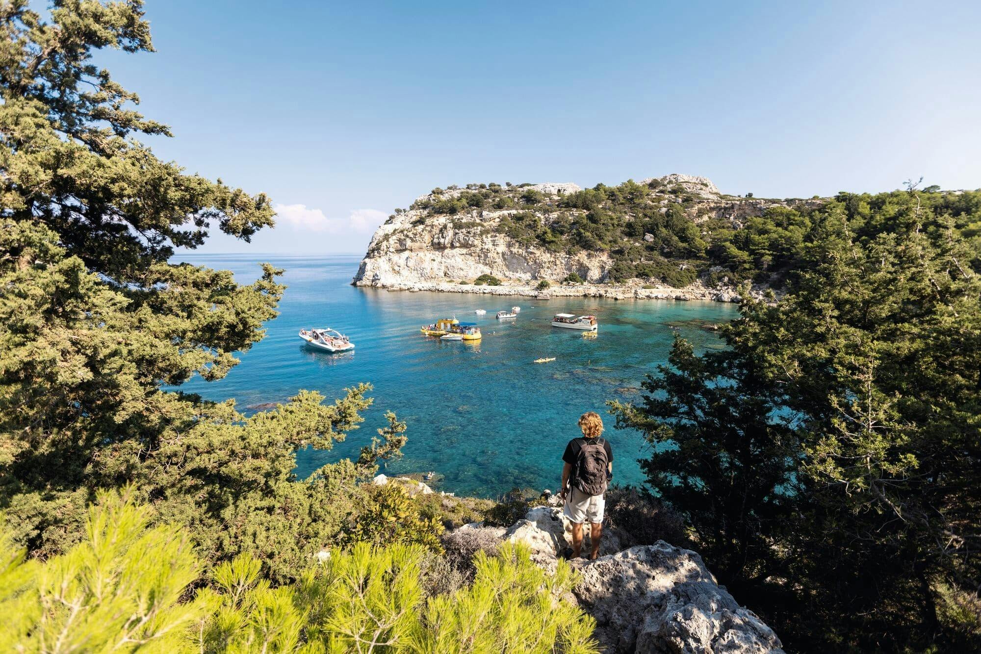 Rhodes semi private half-day catamaran cruise