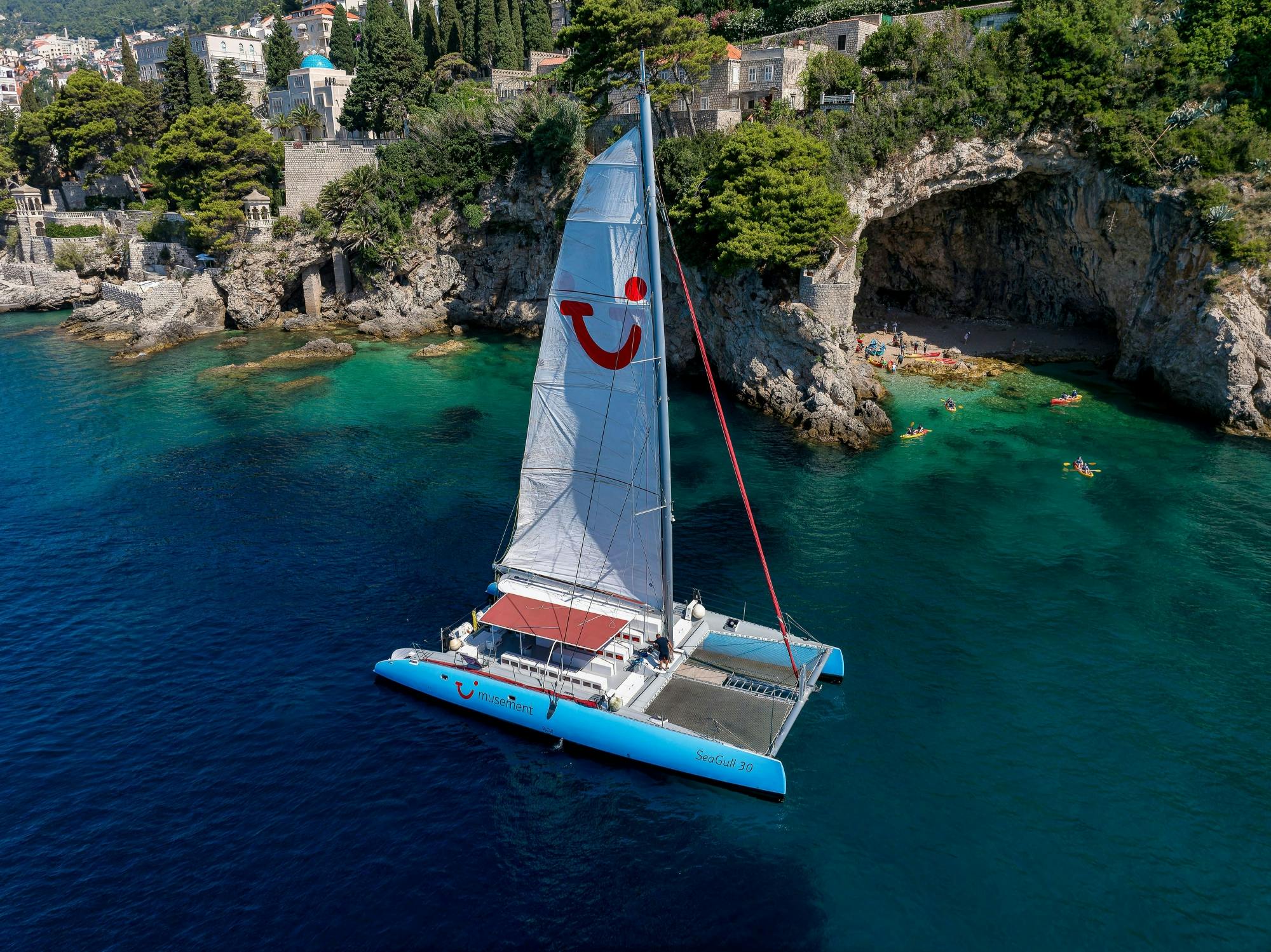 Dubrovnik catamaran to Kalamota island with Villa Ruža feast & drinks