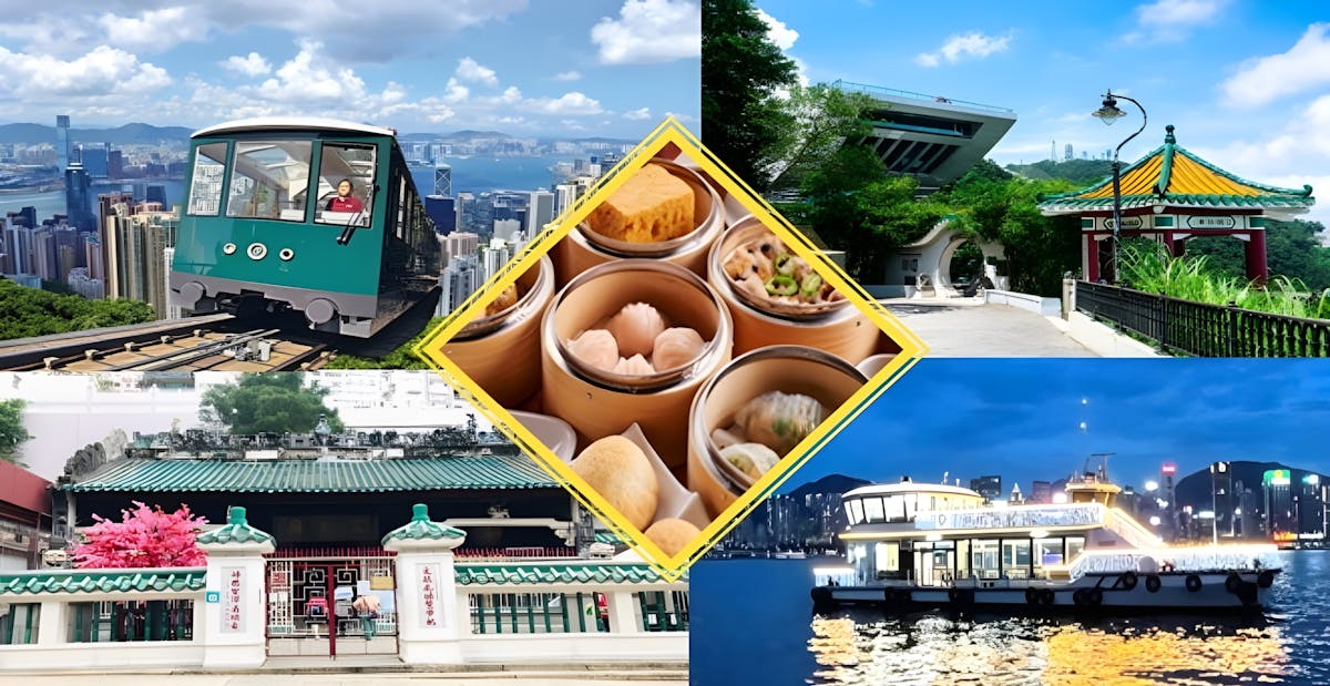 Tour di Hong Kong con Peak Tram, crociera nel porto e cena dim sum