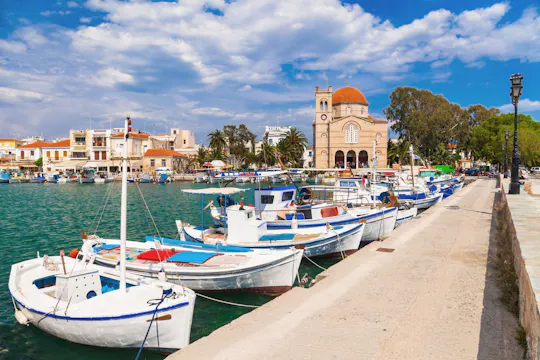 Bootsausflug nach Ägina, Poros und Agistri ab Kinetta mit optionalem Mittagessen