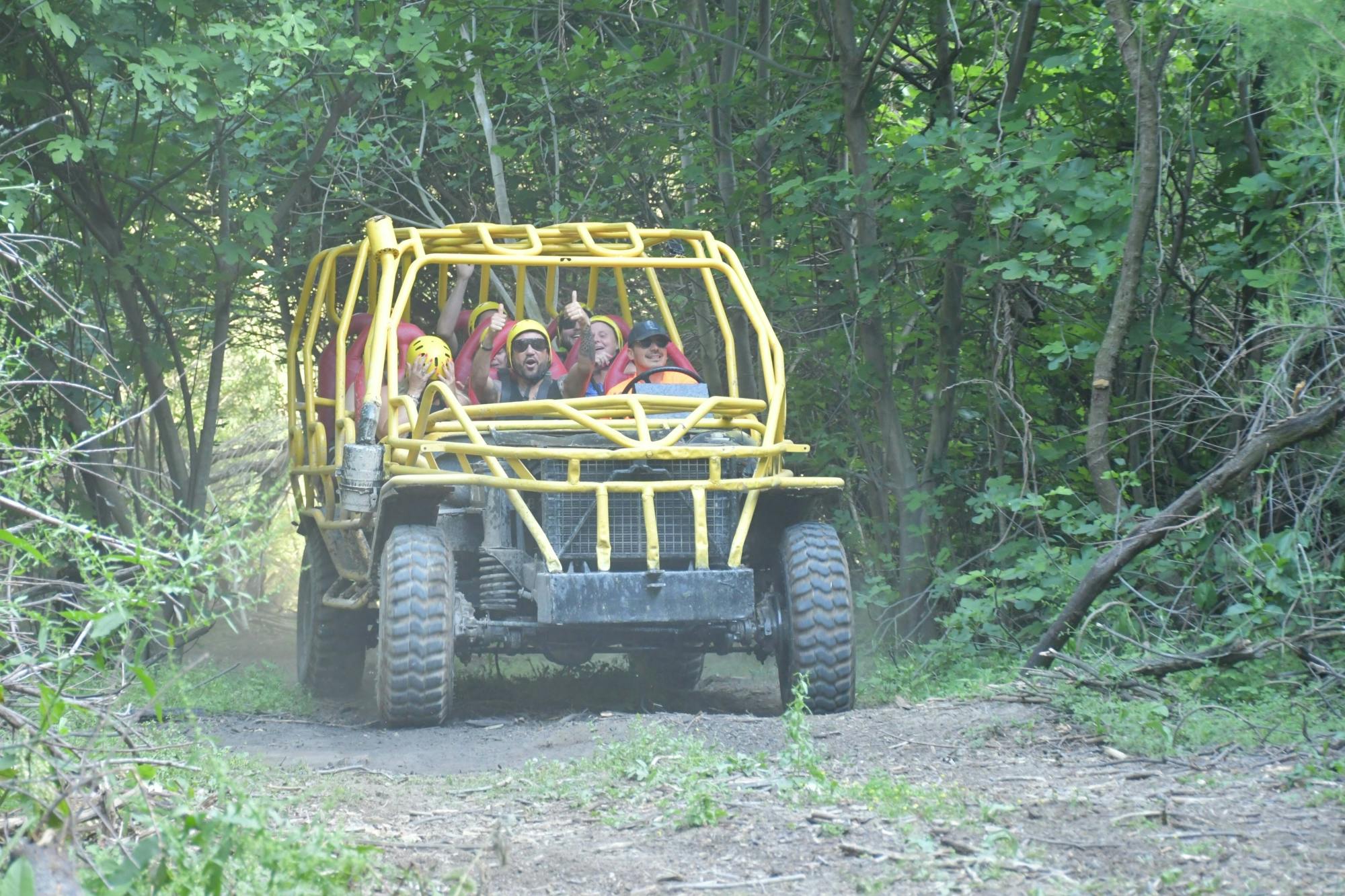 Monster buggy, jet boat and zipline experience with boat cruise and lunch