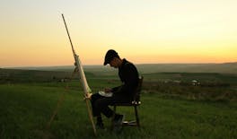 Sunset painting among the vineyards of Mazara del Vallo