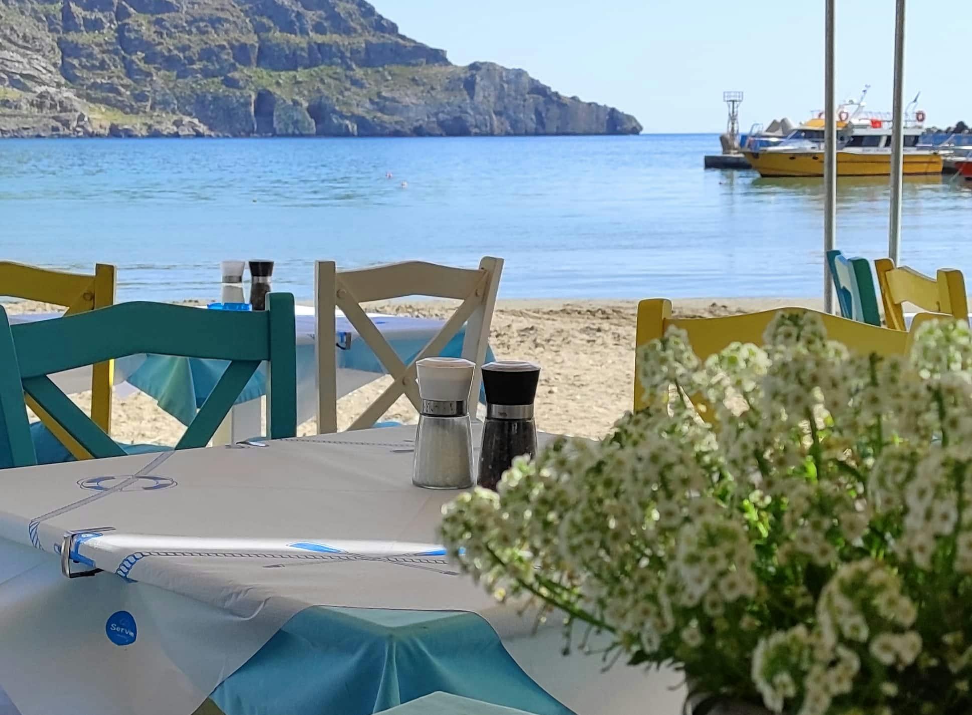 Guided tour to Preveli Palm Beach by boat with taverna lunch