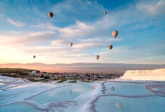 Pamukkale sunrise hot air balloon experience and Hierapolis visit from Antalya
