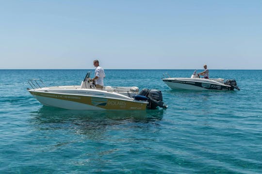 Half-day boat adventure in Milos with optional skipper