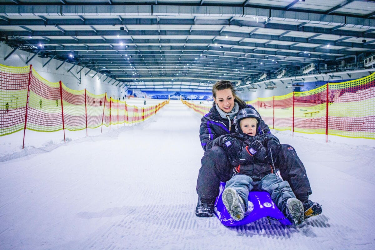 Tobogganing experience at SnowWorld Bispingen