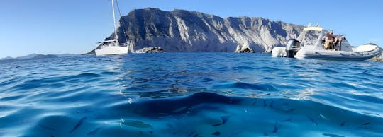 Five islands of Tavolara Marine Protected Area from San Teodoro