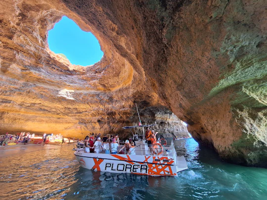 Caves in the Algarve and dolphin-watching boat tour from Albufeira
