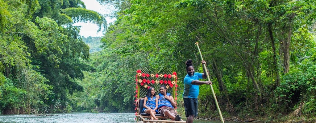 Bamboo rafting or river tubing at Chukka Village in Jamaica