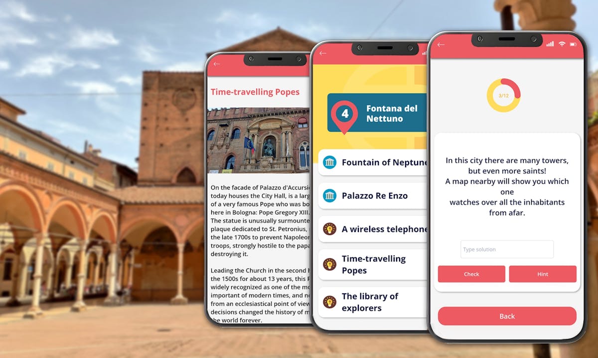 Caccia al tesoro e tour a piedi di Bologna con guida autonoma