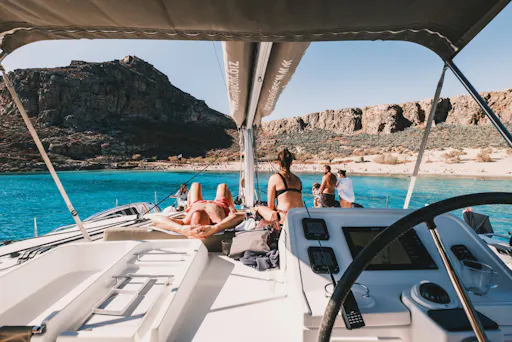 Catamaran sunset cruise from Kissamos Port with transport