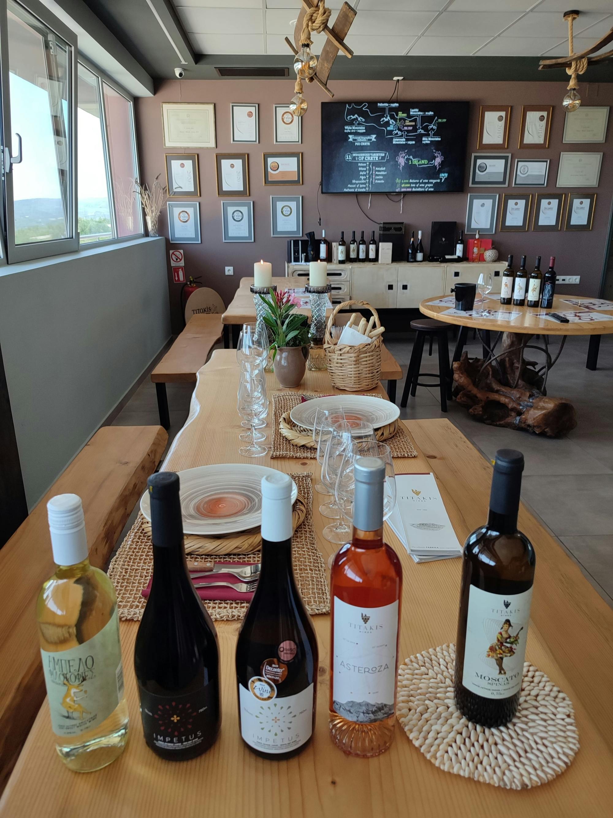 Crete food and wine tasting with wine factory visit