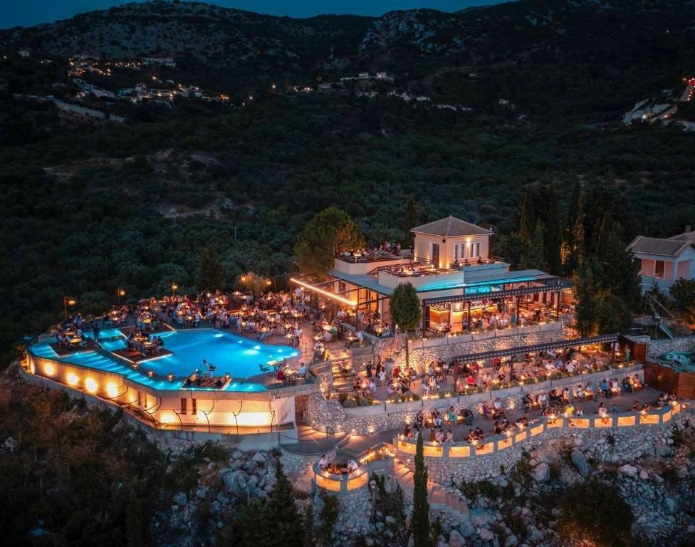 Sunset evening at Amente restaurant and bar with transfers