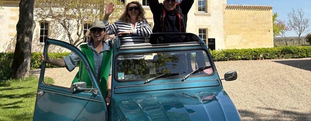 Visita privada del vino por Pomerol y Saint Emilion en un Citroën 2CV