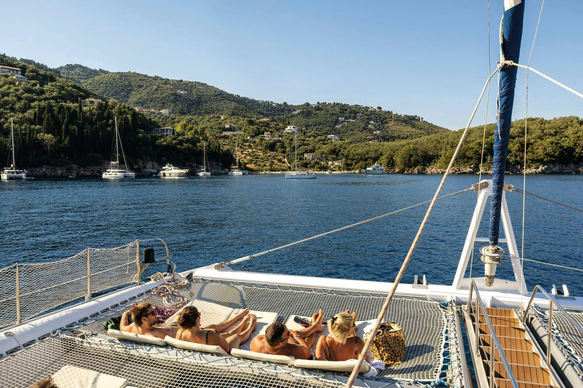 Half-day catamaran sailing trip around Thassos with drinks