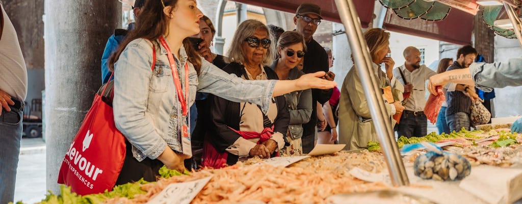 Tour gastronomico a piedi di Venezia e tour del mercato di Rialto