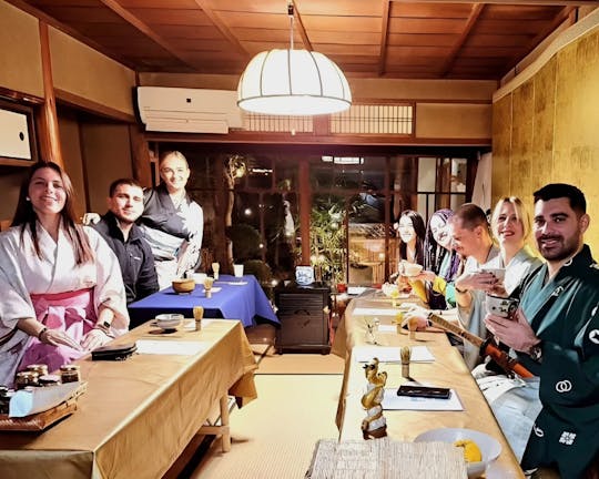 Kyoto tea and kimono ceremony in a traditional machiya townhouse