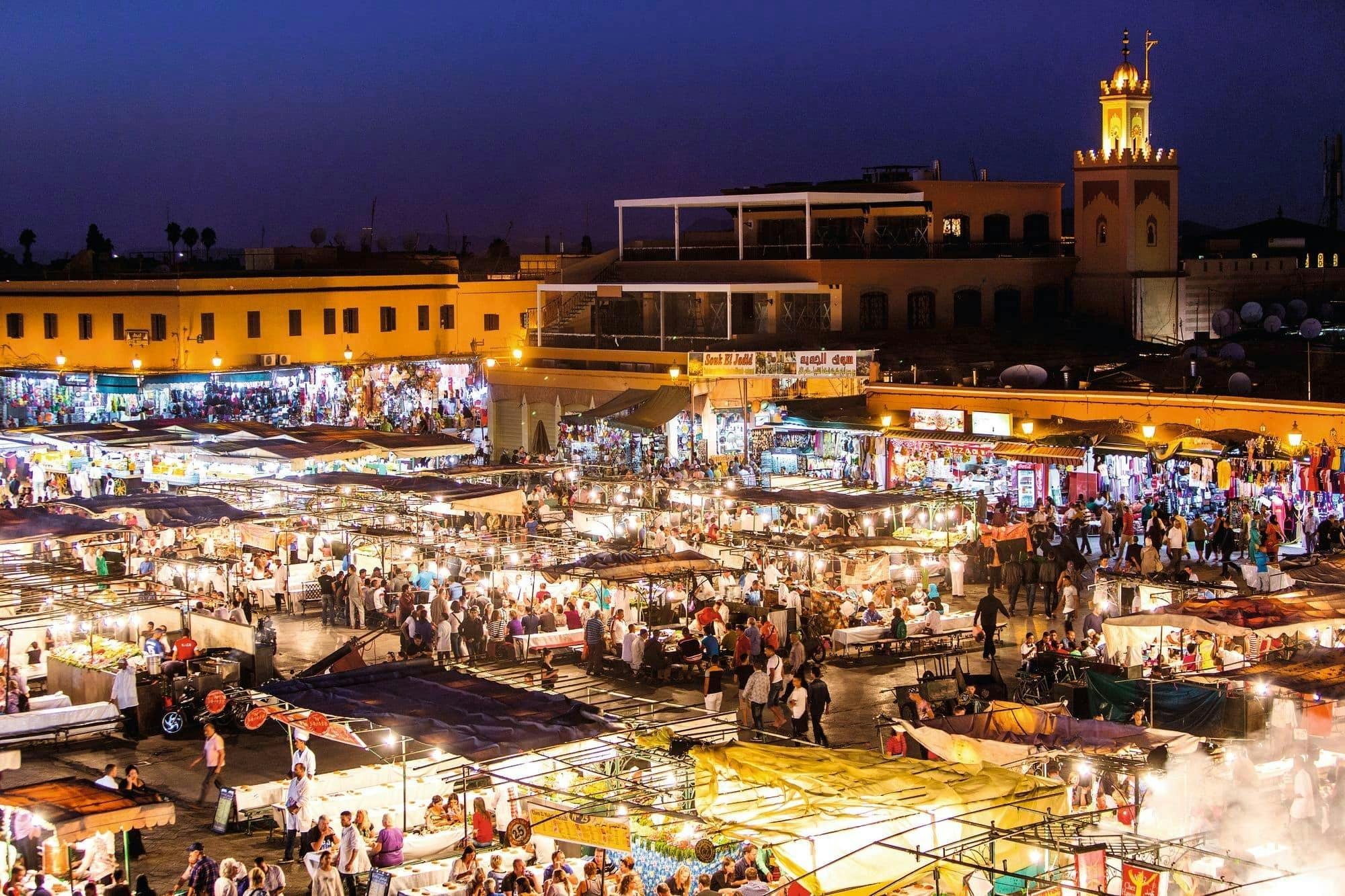 Private horse-drawn carriage tour of Marrakech by night