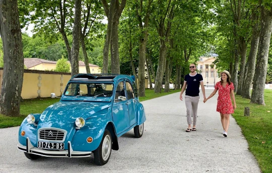 Bordeaux Left Bank private tour on a classic convertible vintage car