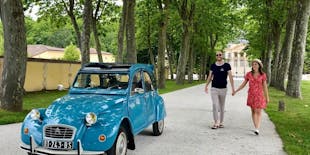 Privétour langs de linkeroever van Bordeaux in een klassieke cabriolet
