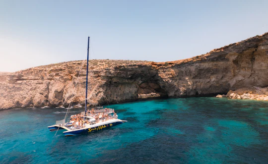 Malta and Blue Lagoon catamaran day trip with buffet lunch and drinks