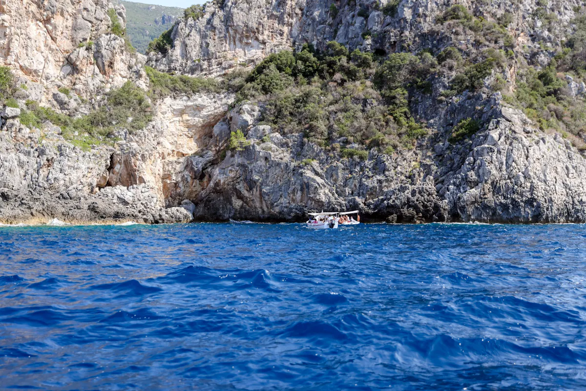 Boat trip from Corfu to Sivota with barbecue and Blue Lagoon