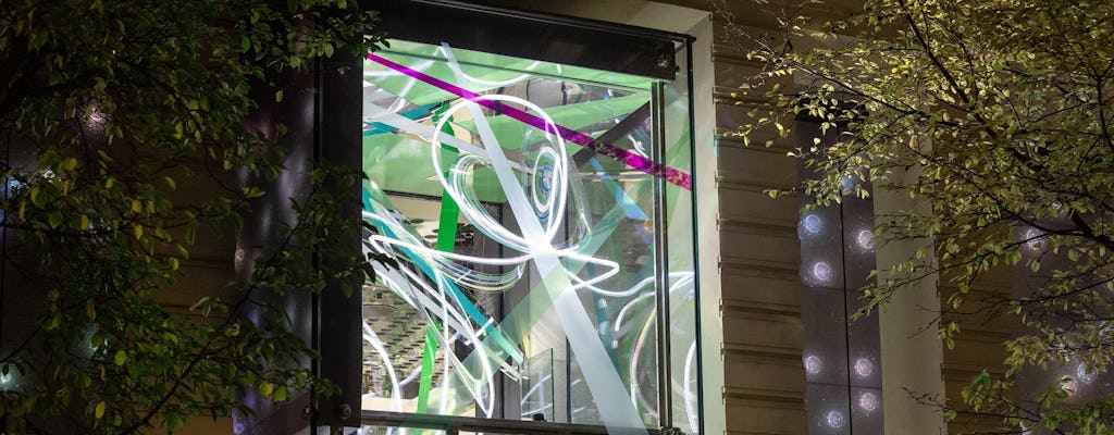 Self-guided tour at a historic crystal art store with a crystal gift