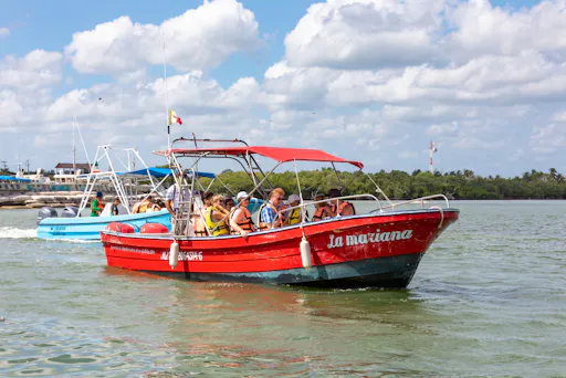 Full-day boat and golf buggy tour of Holbox Island from Chiquila