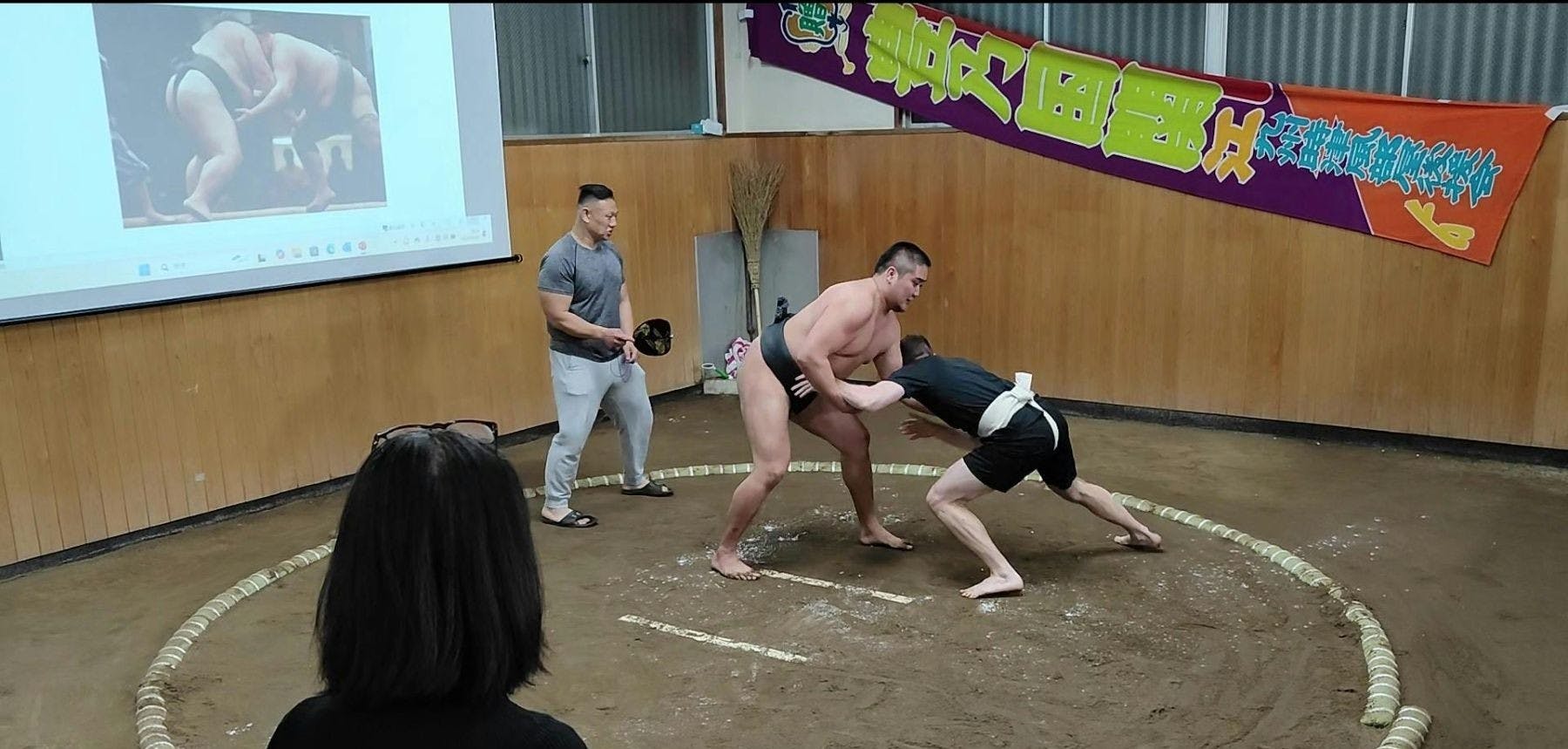 Interactive sumo wrestling experience with meal in Tokyo