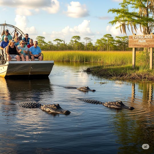 Everglades National Park airboat tour with pick-up from Miami