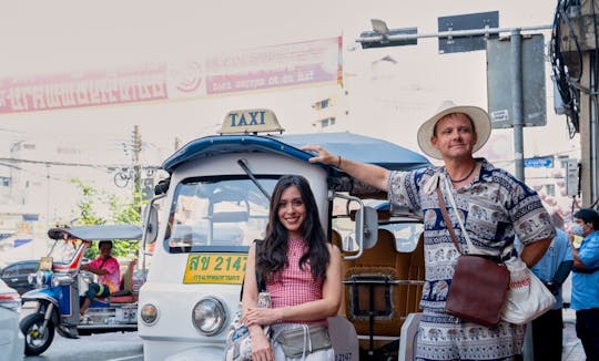 Electric tuk tuk tour through Bangkok Thonburi and Wang Lang districts
