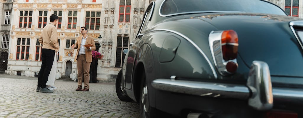 Castle discovery tour with retro car in Bruges