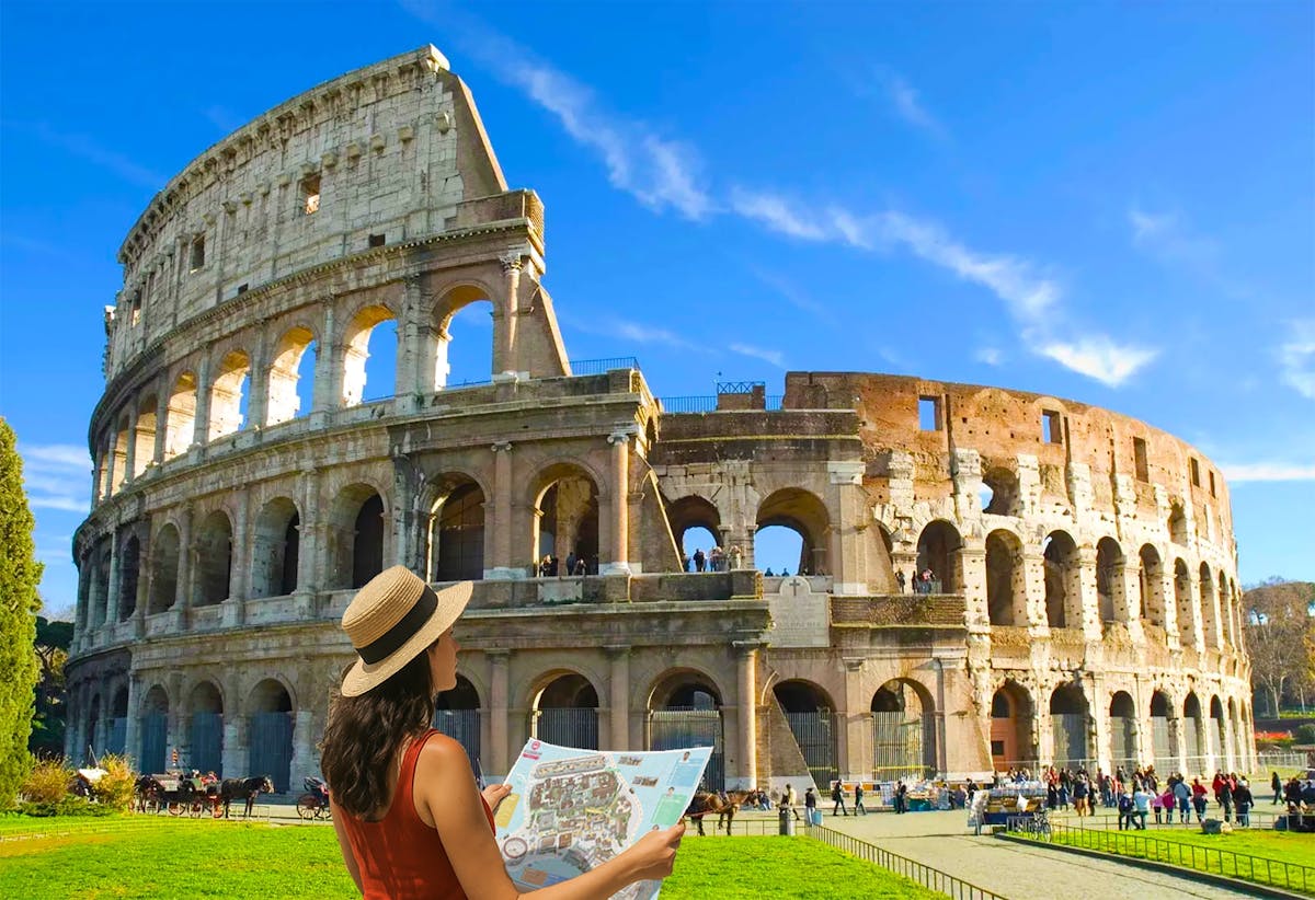 Accesso al mondo del Colosseo con l'applicazione di video guida AI