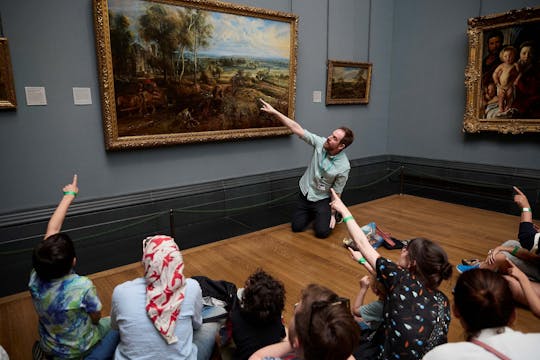 Guided children's art tour at the National Gallery of London