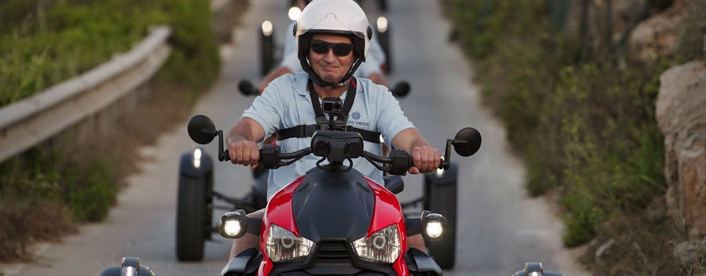 Three-wheeled motorbike guided sunset tour of Gozo in Malta